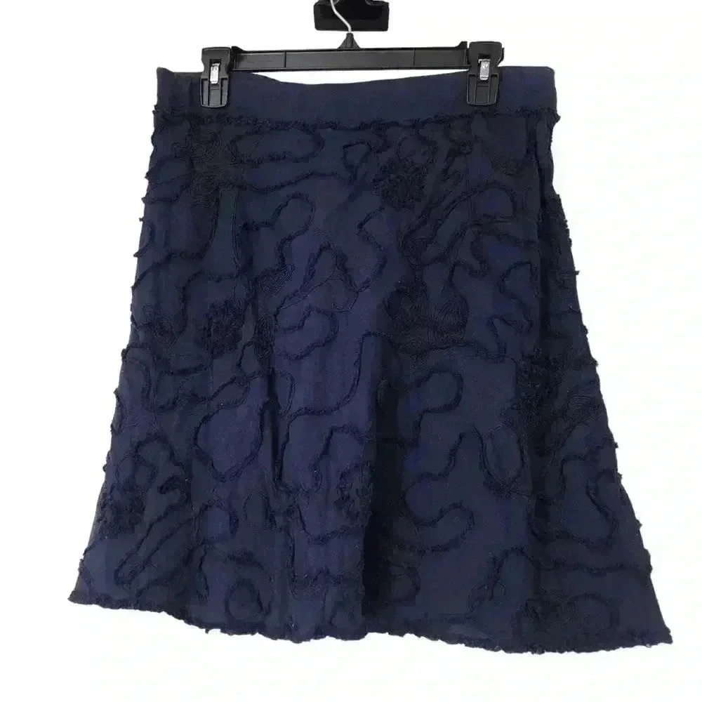 Max Studio Cotton A-Line Skirt Women’s M Knee Length Artsy Modest Drawstring - Picture 8 of 12
